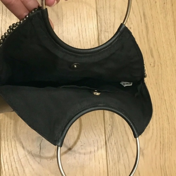 Coldwater Creek Evening Purse Black Embellished Faux Leather - Picture 8 of 11